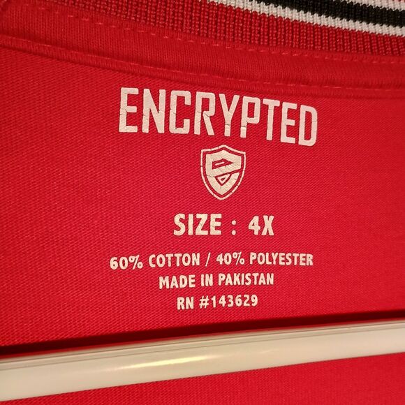 Men’s Red Crew Neck T-Shirt with Striped Trim – Athletic Fit - Picture 3 of 4